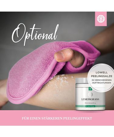Lowell Peeling Gloves Set - 2 Exfoliating Gloves for Body & Face Bonus Guide & Suction Cups - Pink - Buy Online on GoSupps.com