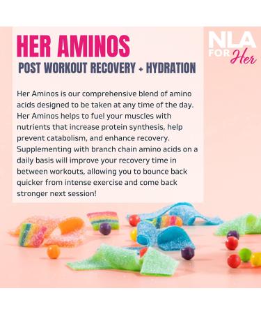 NLA for Her Aminos - Rainbow Candy | BCAA Blend for Endurance Muscle Growth & Recovery | Vegan Gluten-Free 30 Servings - Shop Now - Buy Online on GoSupps.com