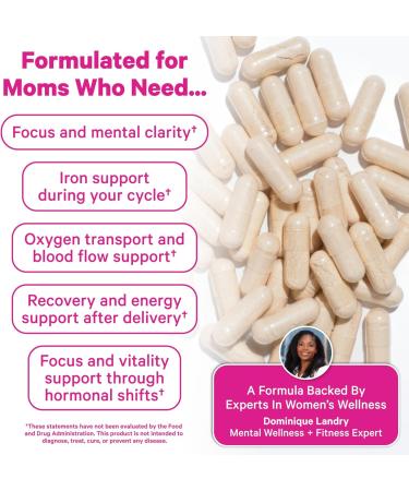 Pink Stork Iron for Women 18 mg Non-Constipating Iron Bisglycinate + Vitamin C for Optimal Absorption Energy Focus & Oxygen Supply PMS Pregnancy Postpartum & Perimenopause - 60 Capsules 60 Count (Pack of 1) - Buy Online on GoSupps.com