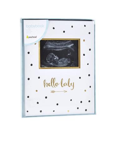 Pearhead First 5 Years Baby Memory Book - Gender-Neutral Baby Keepsake - Black and Gold Polka Dot Design - Perfect Gift for New Parents - Includes Hello Baby Sonogram Book - 1 Count - Buy Online on GoSupps.com