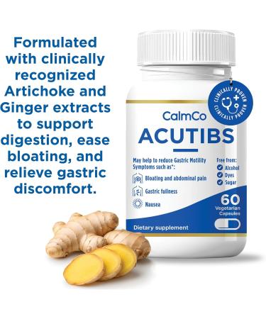 Acutibs Vegan Capsules - Natural Digestive Aid with Artichoke & Ginger Extracts for Gastric Discomfort Relief Nausea Bloating & Abdominal Pain Helps ease IBS and Reduce Gut Inflammation 60 Count - Buy Online on GoSupps.com