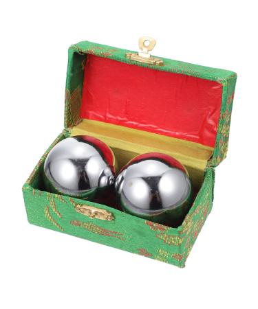 Garneck 1 set Baoding iron ball massage ball Chinese baoding balls Exercise training ball toys Massage balls for the hands for the hand fitness balls for the hand hollow box roll the ball 5x5x5cm silver