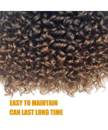 Gogo Curl 14 Inch 8 Packs Ombre Dark Brown Curly Crochet Hair for Black Women - Wavy Beach Curls Synthetic Braiding Extensions - Buy Online on GoSupps.com