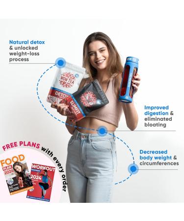WOW TEA 42-Day Biofit Berry Tea - Cleanse & Maintain Weight with Detox & SlimFit Teas in Blue Bottle | International Shipping Available - Buy Online on GoSupps.com