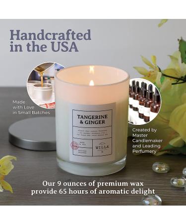 Willa Tangerine & Ginger Highly Scented Candle - All Natural Soy Wax - Made in USA with Essential Oils - 9oz Jar Candle for Home, Aromatherapy, Spa - Perfect Gift Idea - Buy Online on GoSupps.com