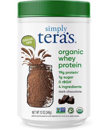 Simply tera's Organic Whey Protein Powder Dark Chocolate Flavor Dark Chocolate 12 Ounce (Pack of 1)