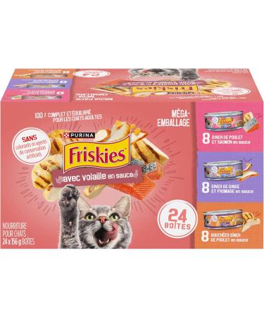 Friskies Poultry Wet Cat Food in Gravy Variety Pack 3 Flavours - 156 g Can (24 Pack) - Buy Online on GoSupps.com