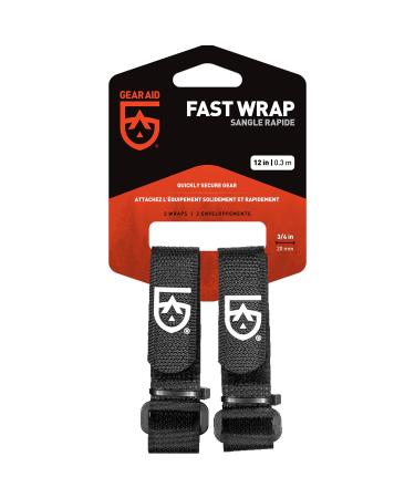 GEAR AID  Fast Wrap Keeps Camping Gear Organized and Secure with Adjustable, Cinch-and-Stick Straps with D-Ring, Available in 12, 14, 18 Length 2 Wraps  x 12, Fast Wrap