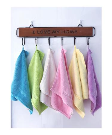 SUSISANG Candy Color Super Soft Washcloths Towel 6Pcs Super-Absorbent Quick Drying Square Towel. (Pack of 6)