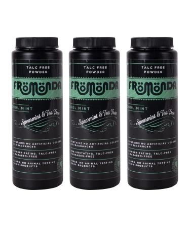 Fromonda (Cool Mint) Body Powder Spearmint & Tea Tree (5 oz 3-Pack) Unisex Talc-Free Anti-Chafing Sweat Defense with Essential Oils 5 Ounce 3-Pack