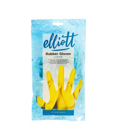 Elliott Household Cleaning Gloves Latex Washing Up Gloves with extra long cuff and soft breathable lining Long lasting quality in a Large size