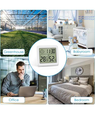 Brifit Digital Thermometer Hygrometer High Accuracy Portable Indoor Climate Monitor with Clock | Ideal for Greenhouse Office & Home - Buy Online on GoSupps.com