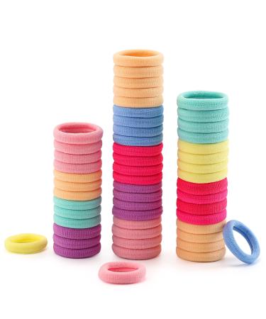 200PCS Baby Toddler Hair Ties  Multicolor Hair Ties  No Crease Hair Elastics Small Ponytail Holders Hair Ties for Kids Girls Pinky color