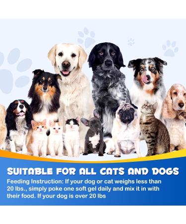 Omega 3 Fish Oil for Dogs - Salmon Oil for Dogs - Omega 3 Fish Oil Soft Gels for Dogs & Cats s Skin Joints and Coat Pet Salmon Fish Oil Soft Gels for Dogs & Cats (120PCS) - Buy Online on GoSupps.com