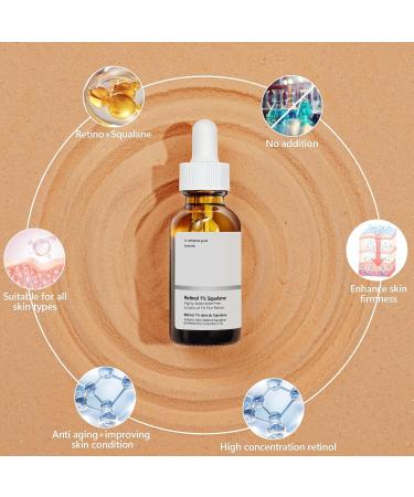 Retinol 1% in Squalane Serum for Dry Skin | Moisturizing Anti-Aging Face Serum | Reduce Fine Lines & Acne - Buy Online on GoSupps.com