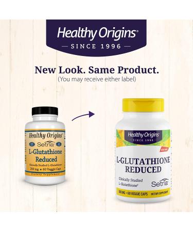 Buy Healthy Origins L-Glutathione 500 mg - 60 Veggie Caps for Antioxidant Support - Buy Online on GoSupps.com