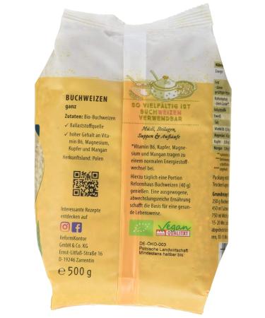 Buy Organic Buckwheat - Whole Grain - Pack of 6 (6 x 500g) | Health Food Store - Worldwide Shipping - Buy Online on GoSupps.com