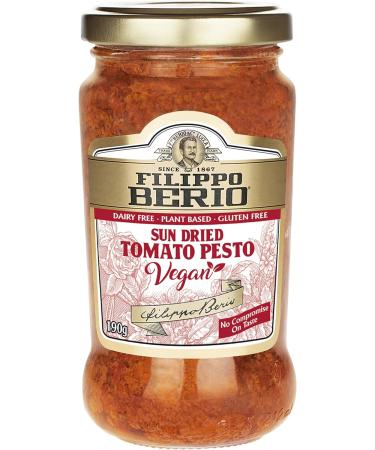FILIPPO BERIO Vegan Red Pesto Sun-Dried Tomatoes Italian Red Vegan Pesto Pasta Sauce 190g (Pack of 6) - Buy Online on GoSupps.com