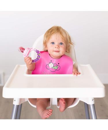 Jolly Dale Baby Teething & Feeding Set- Silicone Bib, Banana Teether, Mesh Food Feeder Pacifier - Pink - For Babies & Toddlers - Buy Online on GoSupps.com