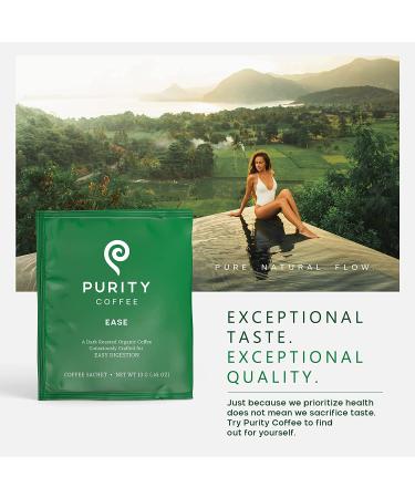 Purity Coffee Ease Dark Roast Low Acid Organic Single-Serve Packets - 5 ct Box | USDA Certified, Third-Party Tested for Mold, Mycotoxins, and Pesticides - Buy Online on GoSupps.com