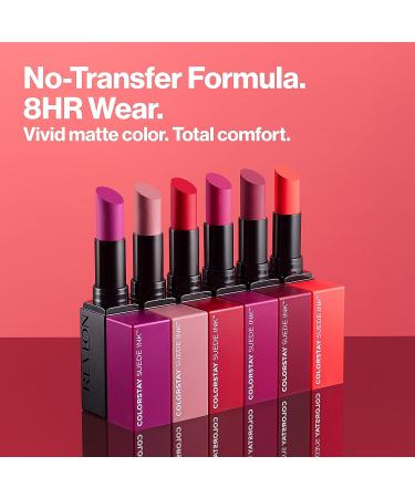REVLON ColorStay Suede Ink Lipstick | Waterproof & Smudgeproof Matte Color 019 In the Zone - Built-in Primer & Vitamin E Infusion (Pack of 1) - Buy Online on GoSupps.com