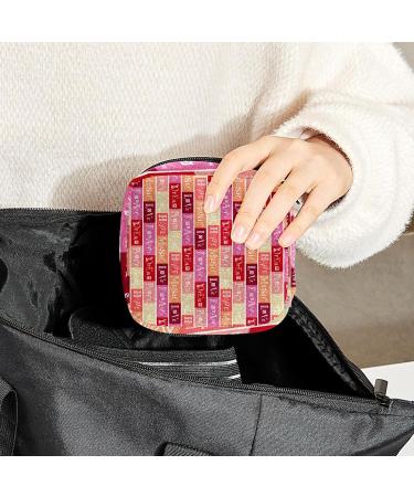 Period Bag | Sanitary Napkin Storage & Travel Makeup Pouch | Colorful Striped Alphabet Design - Buy Online on GoSupps.com