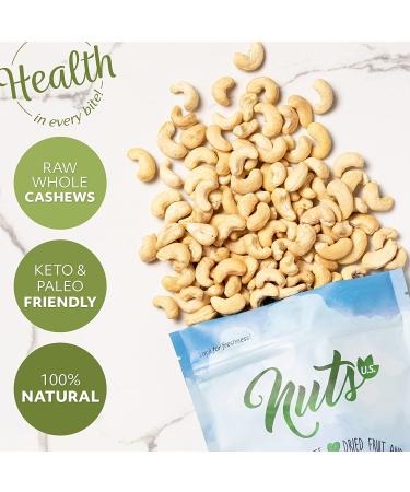 NUTS U.S. Raw Unsalted Cashews - Whole Kernels, No Shell - 1 lb Pack | Fresh, Unroasted, Natural Bulk Cashews - Buy Online on GoSupps.com