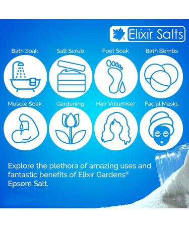 Elixir Gardens Epsom Salt (Pharmaceutical Grade) | Various Qty Available (from 300g - 25kg) | Supplied in Bag (4kg) - Buy Online on GoSupps.com