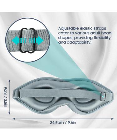 Luxury 100% Mulberry Silk Sleep Mask - ZOESMIEN 3D Contoured Eye Mask for Women & Men | Light Blocking Unique Nose Bridge Design Perfect Christmas Gift in Misty Blue - Buy Online on GoSupps.com