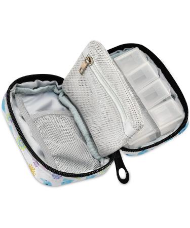 Naanle Watercolor Floral Cats Pill Box - 7 Day Travel Organizer | Compact Vitamin & Supplement Holder - Buy Online on GoSupps.com