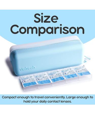 Visfresh Travel-Friendly Disposable Daily Contact Lens Case Organizer Premium Quality Water-Resistant Silicone Case with Clearly Labeled R & L Storage up to 30 lenses (Yellow) - Buy Online on GoSupps.com