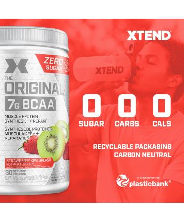 Scivation XTEND Original BCAA Powder | Sugar Free Post Workout Muscle Recovery Drink with Amino Acids | 7g BCAAs for Men & Women | 30 Servings Strawberry Kiwi Strawberry Kiwi 30 Servings (Pack of 1) - Buy Online on GoSupps.com