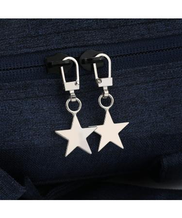 10-Pack Zinc Alloy Star Shaped Zipper Pulls - Metal Replacement Set for Clothing Bags & Suitcases - Silver - Buy Online on GoSupps.com