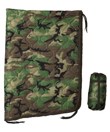 USGI Industries Military Woobie Blanket | Thermal Insulated Camping Blanket, Poncho Liner | Large, Portable, Insulation, Water-Resistant, for Hiking, Survival | Compression Carry Bag Woodland