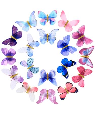 18 pieces butterfly hair clips glitter hair clip butterfly snap hair clips for youthful ladies hair accessories (color set 2) - Buy Online on GoSupps.com