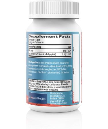Proferrin Forte Blue/Red Label 90 Count - Iron Supplement (Pack of 1) - Buy Online on GoSupps.com