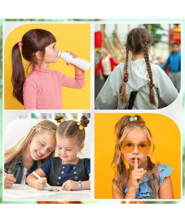 14 Pcs Colorful Double Ball Ponytail Holders for Kids & Women - Cute Circle Bubble Hair Bands for Baby Girls - Elastic Rubber Hair Ties (Classic Style) - Buy Online on GoSupps.com