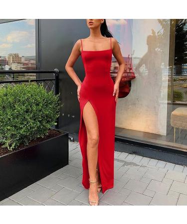 Buy Hanxiulin Sexy Long-Sleeved V-Neck Pencil Dress | Elegant Bodycon Glitter Evening & Cocktail Dress in Red - Size 3XL - Buy Online on GoSupps.com