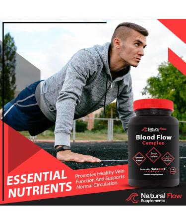 Blood Flow Complex with Cayenne Pepper Ginkgo Red Yeast Rice Powder Horse Chestnut Extract for Heart and Circulation Support Powered by Vasonoxyl - 120 Capsules - Buy Online on GoSupps.com