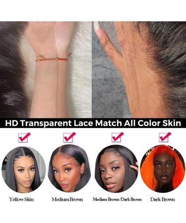 ALIPOP 360 Lace Front Human Hair Wig for Black Women - 16 Inch Brazilian Straight Glueless Wig with 150% Density 360 Lace Frontal, Pre Plucked with Baby Hair - ST - Buy Online on GoSupps.com