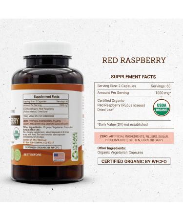Secrets of the Tribe Red Raspberry USDA Organic Capsules | Certified Organic Vegetarian Capsules Herbal Dietary Supplement | Rubus idaeus Dried Leaf (120 Count) 120 Count (Pack of 1) - Buy Online on GoSupps.com