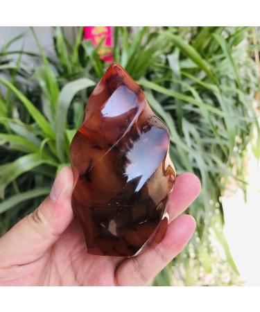 Natural Crystal Rough 200-300g Red Agate Crystal Flame Natural Carnelian Quartz Torch Gemstone Free Form Crystals Reiki Home Decor Stones - Buy Online on GoSupps.com