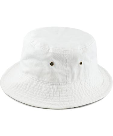 Unisex Cotton & Denim Bucket Hat UPF 50 | Packable Sun Hat - White - Buy Online on GoSupps.com