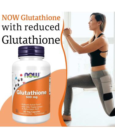 Now Foods Glutathione 500mg - 60 Vegan Capsules with ALA and Milk Thistle - Gluten Free | SOYA Free | Vegetarian Formula - Buy Online on GoSupps.com