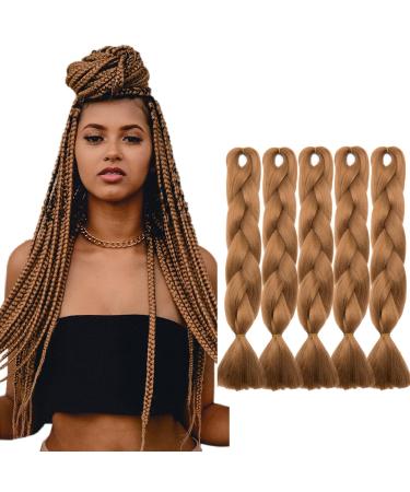 Tess Braids Extensions Brown 60 cm 5 Pack Jumbo Braids Kanecalon Kunsthaar For single-laid Box Braids Hair extension Braid 100g/bundle of hair braids extension (5 pieces- #30 chestnut brown) 60 cm (5 pieces) #30 chestnut brown