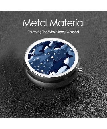 Buy Blue Killer Whale Round Pill Box - 3 Compartment Portable Travel Organizer for Medications - Buy Online on GoSupps.com