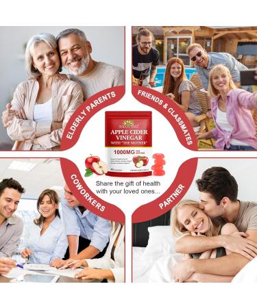 bnHUlMXw Apple Cider Vinegar Gummies - 1500mg 90 ACV Gummies w/Vitamin B6 & B12 Folic Acid Supports Digestion Gut Health Energy Support Vegan Gummy Supplement - Buy Online on GoSupps.com