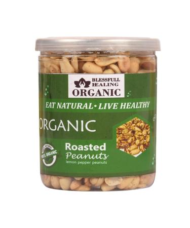 Blessfull Healing Organic Natural Vegan Lemon Pepper Roasted Peanuts Crunchy Healthy Snacks 300 Gram
