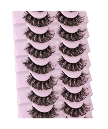Wiwoseo 10 Pairs Natural Faux Mink Wispy Strip Lashes - 3D Fluffy Volume Eyelashes - Buy Online on GoSupps.com