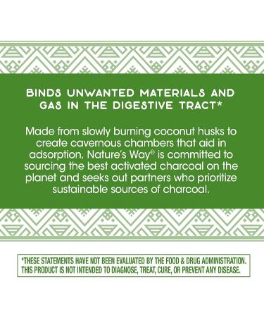 Nature's Way Activated Charcoal 560mg - 100 Capsules | Binds Unwanted Materials and Gas | Pack of 1 - Buy Online on GoSupps.com